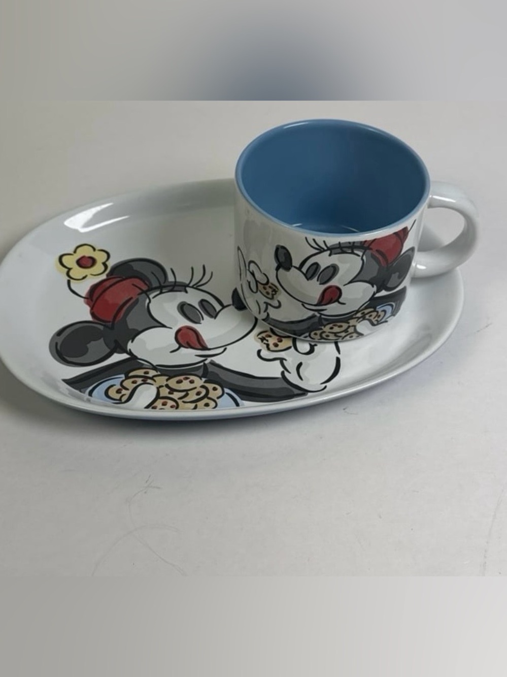 Disney Vintage Minnie Mouse Cup Snack Plate Soup Sandwich Set